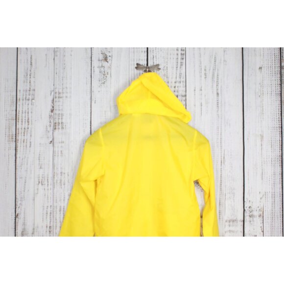 Vtg LL Bean Aspen Anorak Foldable Hiking Backpacking Yellow Rain Coat Jacket M - Picture 7 of 13